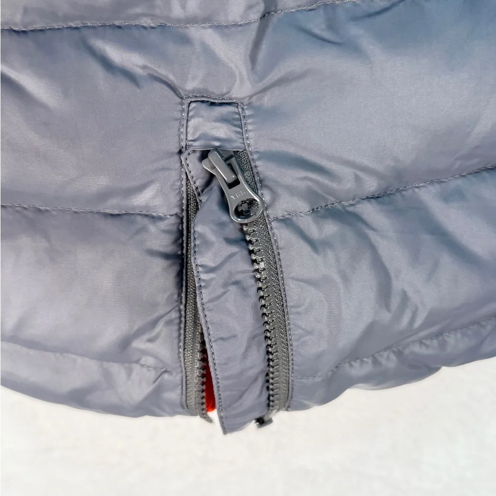 Hanna Andersson Baby Down Bunting Snowsuit Gray Faux Fur Hood Newborn NB
